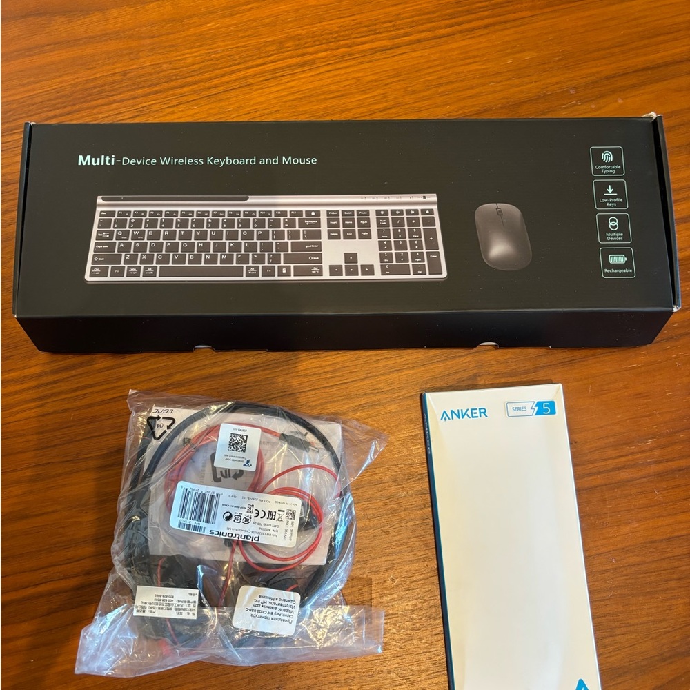 WFH Accessories Bundle - Anker/Plantronics - Keyboard, Mouse, Dock, and Headset